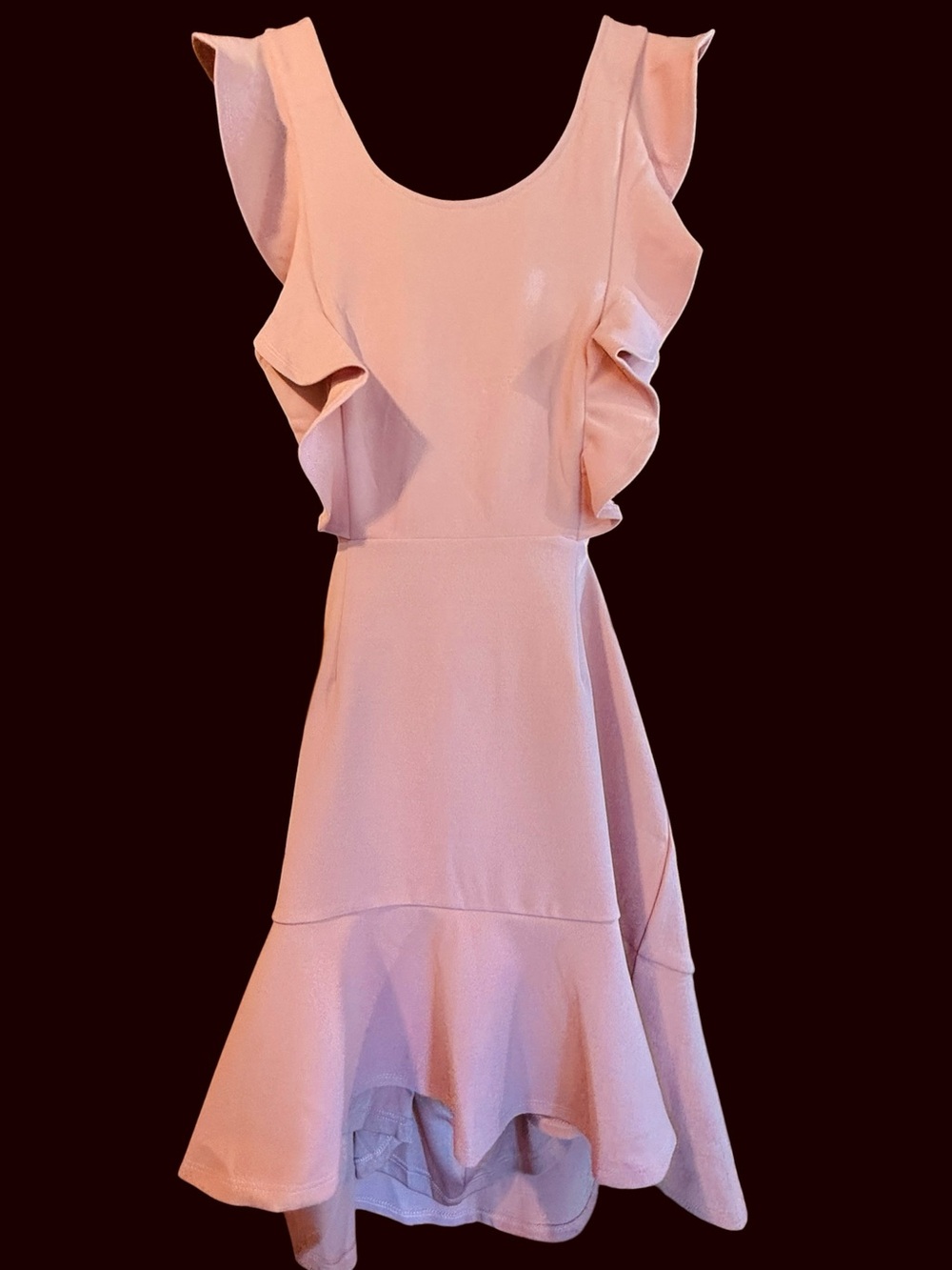 Lulus Positively Beaming Ruffled Backless Fit-and-Flare Mini Dress Blush Pink